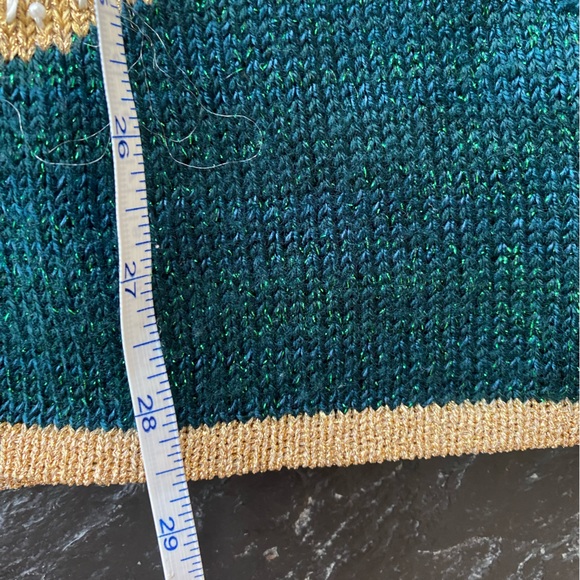 Jaclyn Smith Vintage button down festif cardigan without sleeve size L - Picture 15 of 15